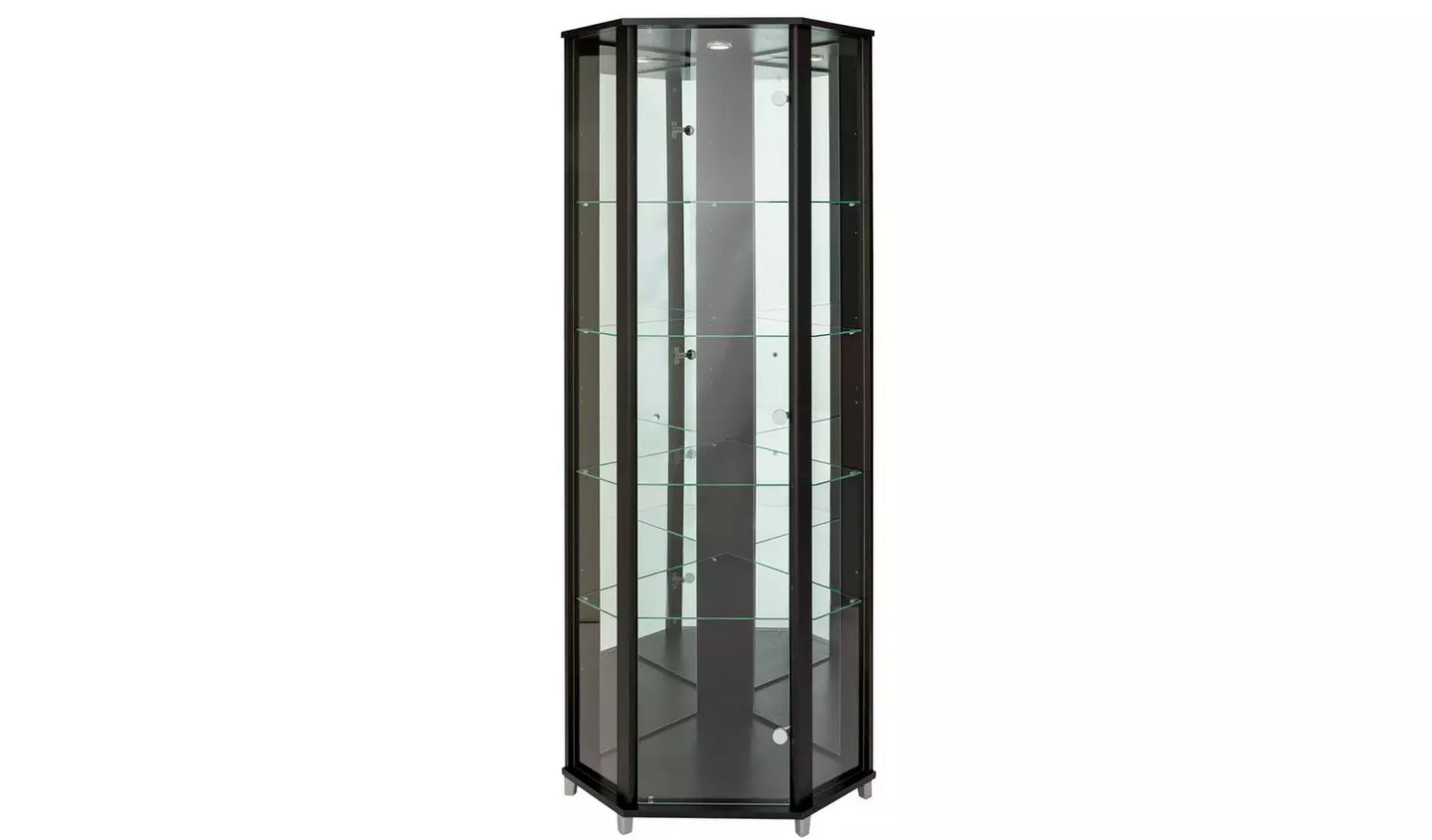 1 Glass Door Corner Display Cabinet - Black